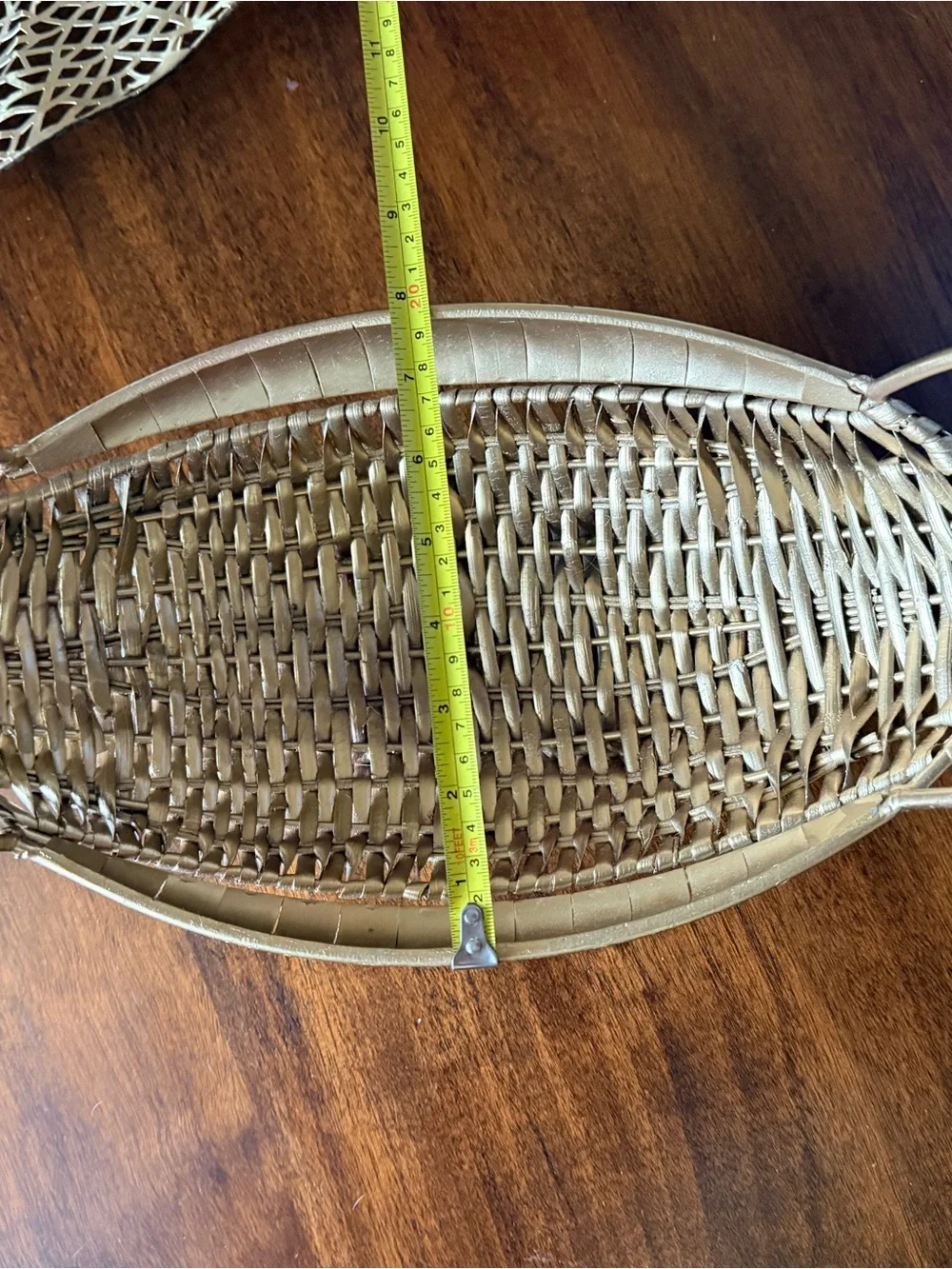 Gold Metal Woven Decorative Bowl with Stand - Home Accents